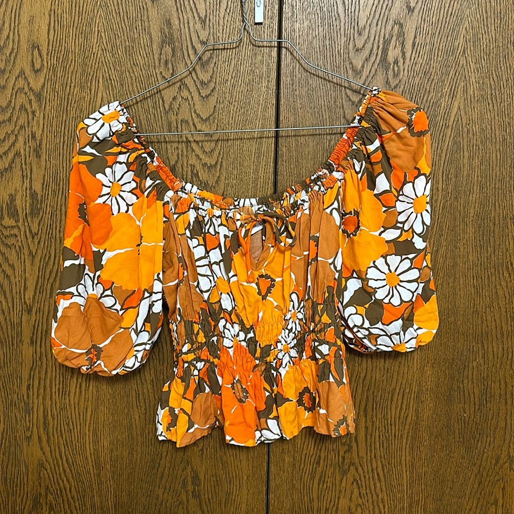 Faithfull the Brand Short Sleeve Blouse sz2
